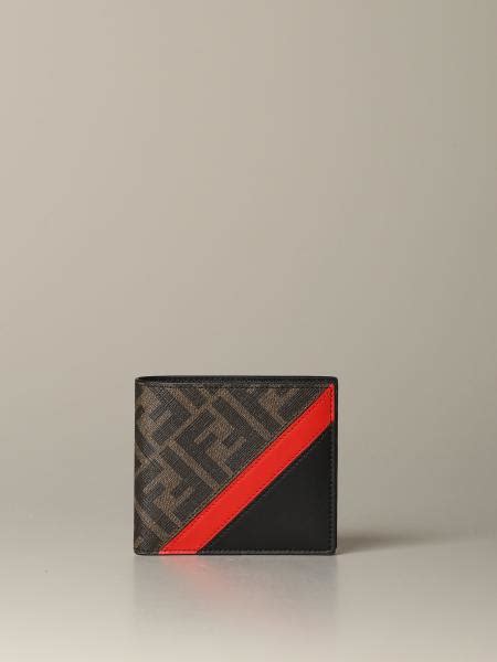 fendi red lined cased|Fendi wallet saks.